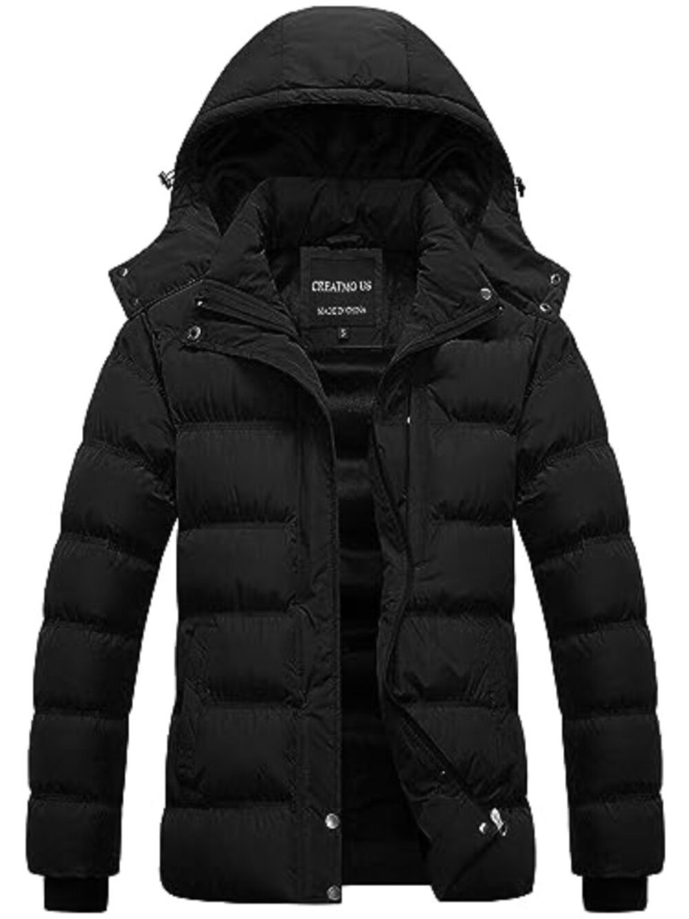 Women's Warm Waterproof Ski Jacket Padded Puffer Winter Coat Detachable Hood